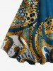 Tenue de plage hawaïenne assortie pour couple à imprimé pieuvre - Paon Bleu 