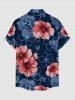 Ensemble de plage assorti à imprimé floral hawaïen pour couple - Bleu profond 