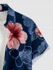 Ensemble de plage assorti à imprimé floral hawaïen pour couple - Bleu profond 