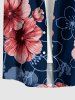 Ensemble de plage assorti à imprimé floral hawaïen pour couple - Bleu profond 