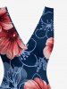 Ensemble de plage assorti à imprimé floral hawaïen pour couple - Bleu profond 