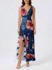 Ensemble de plage assorti à imprimé floral hawaïen pour couple - Bleu profond 