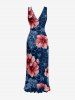 Ensemble de plage assorti à imprimé floral hawaïen pour couple - Bleu profond 