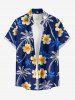 Tenue de plage hawaïenne assortie pour couple avec imprimé cocotier, fleurs et feuilles - Cadetblue 