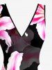 Tenue de plage hawaïenne assortie à imprimé fleurs pour couples - Rose Vif 