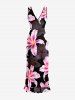 Tenue de plage hawaïenne assortie à imprimé fleurs pour couples - Rose Vif 