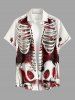 Tenue assortie pour couples avec motif squelette et roses pour Halloween - Rouge foncé 