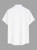 Chemise hawaïenne pour homme à imprimé feuilles tropicales et hibiscus, boutons et poche poitrine - Blanc 6XL