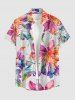 Ombre Flower Leaf Print Matching Hawaii Beach Outfit For Couples -  