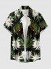 Flowers Tropical Leaf Print Matching Hawaii Beach Outfit For Couples -  