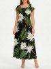 Flowers Tropical Leaf Print Matching Hawaii Beach Outfit For Couples -  