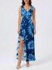 Tropical Leaf Flower Print Matching Hawaii Beach Outfit For Couples -  