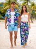Coconut Tree Print Matching Hawaii Beach Outfit For Couples -  