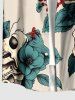 Skulls Flower Print Buttons Pocket Hawaii Shirt For Men -  
