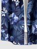 Hibiscus Flowers Leaf Print Buttons Pocket Hawaii Shirt For Men -  