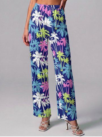 Pantalon hawaïen à imprimé cocotier