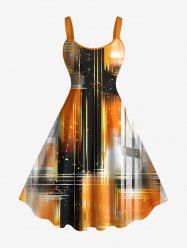 Robe débardeur hawaïenne à imprimé 3D Ombre Light Beam (bretelles ajustables) - Orange Foncé 4X