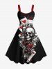 Skulls Poker Heart Print Matching Outfit For Couples -  