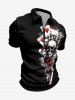 Skulls Poker Heart Print Matching Outfit For Couples -  