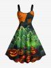 Halloween Pumpkin Lantern Ghost Castle Print Matching Outfit For Couples -  