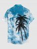 Coconut Tree Sea Waves Print Matching Hawaii Beach Outfit For Couples -  