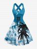 Coconut Tree Sea Waves Print Matching Hawaii Beach Outfit For Couples -  