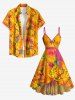 Tropical Leaf Print Matching Hawaii Beach Outfit For Couples -  
