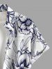 Flowers Leaf Print Matching Hawaii Beach Outfit For Couples -  