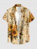 Sunflower Flower Leaf Dragonfly Print Matching Hawaii Beach Outfit For Couples -  