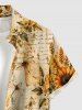 Sunflower Flower Leaf Dragonfly Print Matching Hawaii Beach Outfit For Couples -  