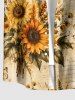 Sunflower Flower Leaf Dragonfly Print Matching Hawaii Beach Outfit For Couples -  