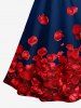 Robe trapèze Hawaii à imprimé pétale - Bleu XXS
