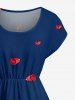 Robe trapèze Hawaii à imprimé pétale - Bleu XXS