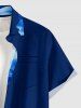 Chemise hawaïenne pour homme à imprimé fleurs, avec boutons et poche - Cadetblue L