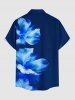 Chemise hawaïenne homme à imprimé fleurs, boutons et poche - Cadetblue 2XL