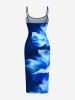 Robe hawaïenne ajustée à imprimé fleurs - Cadetblue XS