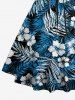Hibiscus Flower Tropical Leaf Print Lace Up Crisscross Hawaii Tank Dress -  