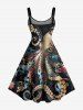 Robe débardeur Hawaï à imprimé pieuvre (bretelles réglables) - Noir 4X