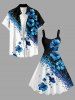 Hibiscus Flower Print Hawaii A Line Dress -  