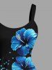 Hibiscus Flower Print Hawaii A Line Dress -  
