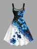 Hibiscus Flower Print Hawaii A Line Dress -  