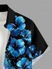 Hibiscus Flower Print Hawaii Button Pocket Shirt For Men - Pers 6XL