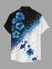 Hibiscus Flower Print Hawaii Button Pocket Shirt For Men - Pers 6XL