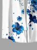 Hibiscus Flower Print Hawaii Button Pocket Shirt For Men - Pers 6XL