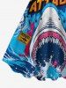 Robe trapèze hawaïenne à imprimé requin, vagues de mer et lettres - Pers XS