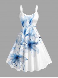 Robe débardeur Hawaii à imprimé fleurs (bretelles réglables) - Blanc XXS