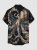 Tenue de plage hawaïenne assortie pour couple avec motif pieuvre - Noir 