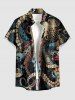 Tenue de plage hawaïenne assortie pour couple avec motif pieuvre - Noir 