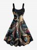 Tenue de plage hawaïenne assortie pour couple avec motif pieuvre - Noir 