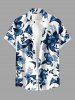 Leaf Flower Branch Print Matching Hawaii Beach Outfit For Couples -  